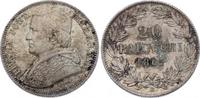 Italien-Kirchenstaat / Vatikan 20 Baiocchi 1865 AN Pio IX. 1846-1878. Feine Patina. Vorzüglich-Stempelglanz