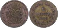 Italien-Kirchenstaat / Vatikan 2 Baiocchi 1848 Pio IX. 1846-1878. Winzige Randfehler, sehr schön-vorzüglich
