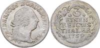 Brandenburg-Preußen 1/3 Taler 1759 Friedrich II. 1740-1786. Feine Tönung. Vorzüglich +