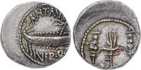 Republik Denar 32/ 31 v. Chr Marcus Antonius 43-30 v. Chr.. Hübsche Patina. Dezentriert, vorzüglich