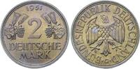 Bundesrepublik Deutschland 2 Mark 1951 G Feine Tönung. Winz. Randfehler, fast Stempelglanz