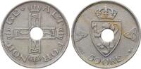 50 Öre 1 1922 Norwegen Haakon VII. 1905-1957. Sehr schön +