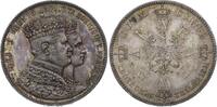 Brandenburg-Preußen Krönungstaler 1 1861 A Wilhelm I. 1861-1888. Hübsche Patina. Min. Randfehler, winz. Kratzer, fast Stempelglanz