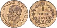 Centesimo 1861  M Italien-Königreich Vittorio Emanuele II. 1861-1878. Prachtexemplar. Fast Stempelglanz