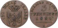 Brandenburg-Preußen 3 Pfennig 1839 A Friedrich Wilhelm III. 1797-1840. Sehr schön-vorzüglich