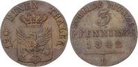 Brandenburg-Preußen 3 Pfennig 1842 D Friedrich Wilhelm IV. 1840-1861. Fast vorzüglich