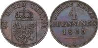 Brandenburg-Preußen 4 Pfennig Wilhelm I. 1861-1888. -