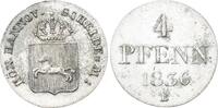 Braunschweig-Calenberg-Hannover 4 Pfennig 1836 B Wilhelm IV. 1830-1837. Vorzüglich