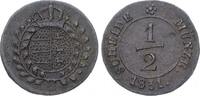 Württemberg 1/2 Kreuzer 1831 Wilhelm I. 1816-1864. Sehr schön-vorzüglich