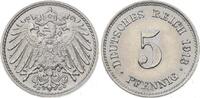 Kleinmünzen 5 Pfennig 1913 G Leicht gereinigt, vorzüglich-Stempelglanz