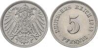 Kleinmünzen 5 Pfennig 1913 F Fast Stempelglanz