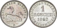 Braunschweig-Calenberg-Hannover Groschen 1863 B Georg V. 1851-1866. Hübsche Patina. Vorzüglich +