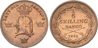 Schweden 1/6 Skilling Banco Oskar I. 1844-1859. -