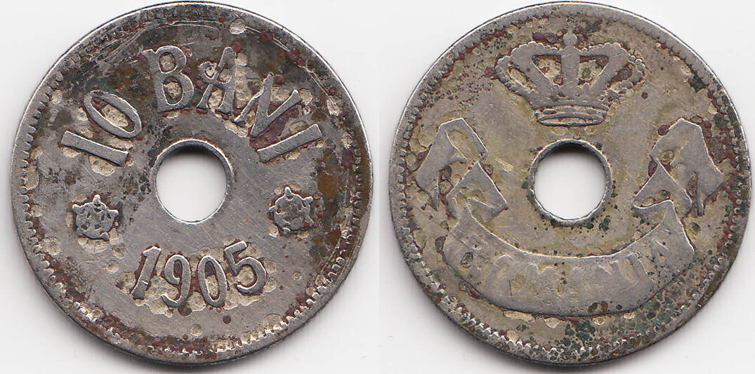 Rumänien - Romania 10 Bani 1905 Carol I. 1866-1914 – Brüssel ohne