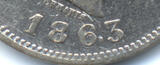 Italien - Italy 50 Centesimi 1863 MBN Viktor Emanuel II. 1861-1878 – Variante Jahreszahl schön/sehr schön