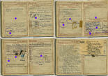 Drittes Reich Konvolut 1939/44 Wehrpass/RAD Dienstausweis und Urkunde Verwundeten-Abzeichen Schwarz 2./Inf. gebraucht