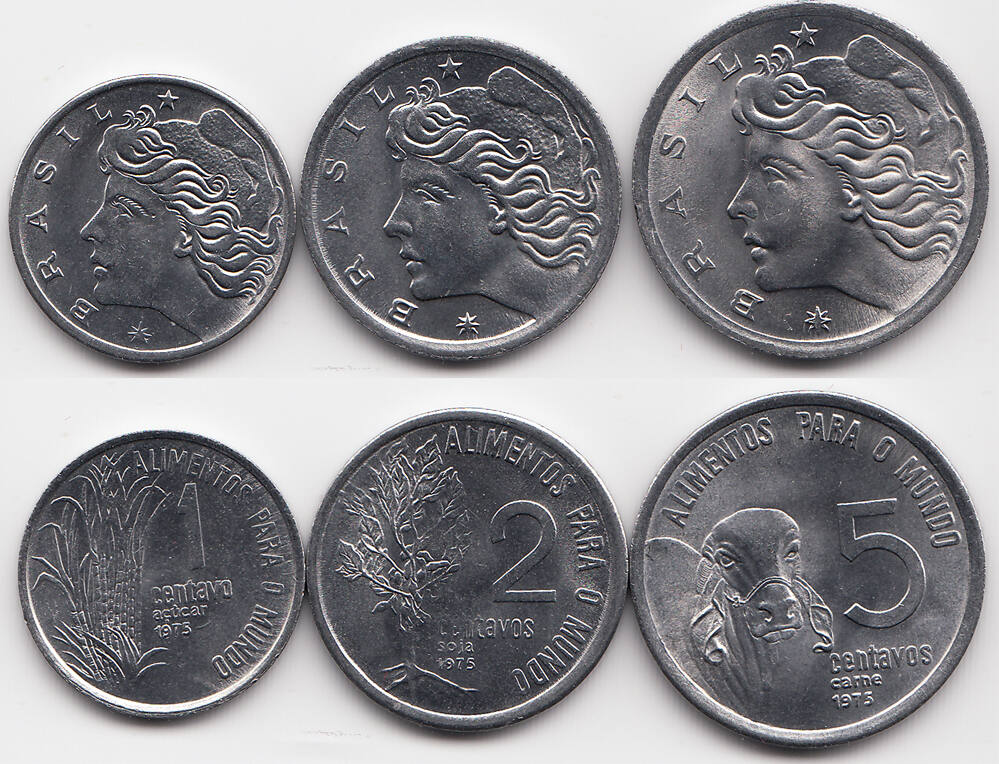 Brasilien Brazil 1,2,5 Cruzados 1975 Republik seit 1889 Lot FAO