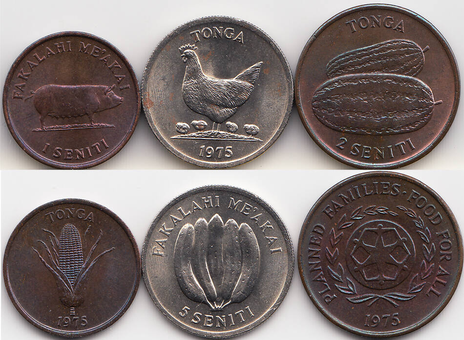 Tonga Tonga 1,2,5 Sentis 1975 Tupou IV. 19652006 FAO