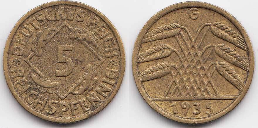 Umlaufmu00fcnzen Deutsches Reich: 10 Pf Kaufen - Se Produktbild-Vorschau 9