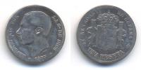 Spanien - Spain 1 Peseta Alfonso XII. 1874-1885