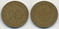 BRD 10 Pfennig Stahl/tombakplattiert -