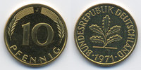 BRD 10 Pfennig Stahl/tombakplattiert -