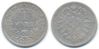 Kaiserreich 1 Mark kleiner Adler - Silber - Variante S in Deutsche"s" inkuse -