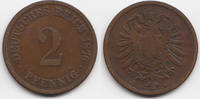 Kaiserreich 2 Pfennig kleiner Adler - Kupfer -