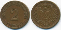 Kaiserreich 2 Pfennig großer Adler - Kupfer -