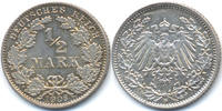 Kaiserreich 1/2 Mark Silber - Verprägung 6 in 1906 -