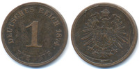 Kaiserreich 1 Pfennig kleiner Adler - Kupfer - Verprägung -