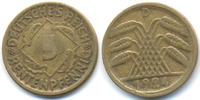 Weimarer Republik 5 Rentenpfennig Kupfer/Aluminium – ohne Riffelrand