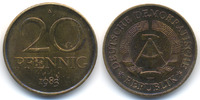 DDR 20 Pfennig Messing
