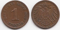 Kaiserreich 1 Pfennig großer Adler – Kupfer -