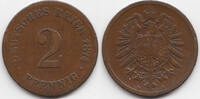 Kaiserreich 2 Pfennig kleiner Adler - Kupfer -