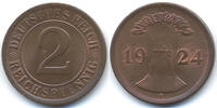 Weimarer Republik 2 Reichspfennig Kupfer