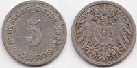 Kaiserreich 5 Pfennig großer Adler - Kupfer/Nickel -