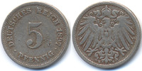 Kaiserreich 5 Pfennig großer Adler - Kupfer/Nickel -