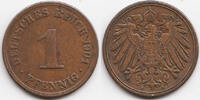 Kaiserreich 1 Pfennig großer Adler - Kupfer -
