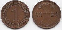 Weimarer Republik 1 Reichspfennig Kupfer -