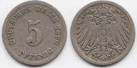 Kaiserreich 5 Pfennig großer Adler - Kupfer/Nickel -