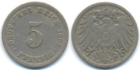 Kaiserreich 5 Pfennig großer Adler - Kupfer/Nickel -