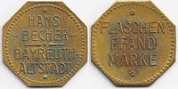 Bayern - Bayreuth Flaschen Pfand Marke Hans Becher Bayreuth-Altstadt (Menzel 2110.1) -