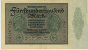 Deutsches Reich Inflation 1919-1924 500 000 Mark Rosenberg Nr. 87b – Reichsdruck KN 8stellig 2xVS und 2xRS Serie A -
