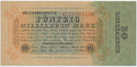 Deutsches Reich Inflation 1919-1924 50 Milliarden Mark Rosenberg Nr. 116a – Reichsdruck WZ Eichenlaubstreifen KN 8stellig Serie C -