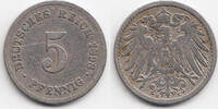 Kaiserreich 5 Pfennig großer Adler - Kupfer/Nickel -