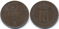 Norwegen - Norway 5 Öre Haakon VII. 1905-1957