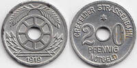 Rheinprovinz - Crefeld 20 Pfennig Crefelder Strassenbahn (Menzel 4697.3) vernickelt -