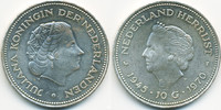 Niederlande - Netherlands 10 Gulden Juliana 1948-1980 – 25. Jahrestag Sieg der Alliierten