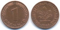 BRD 1 Pfennig Stahl/kupferplattiert -